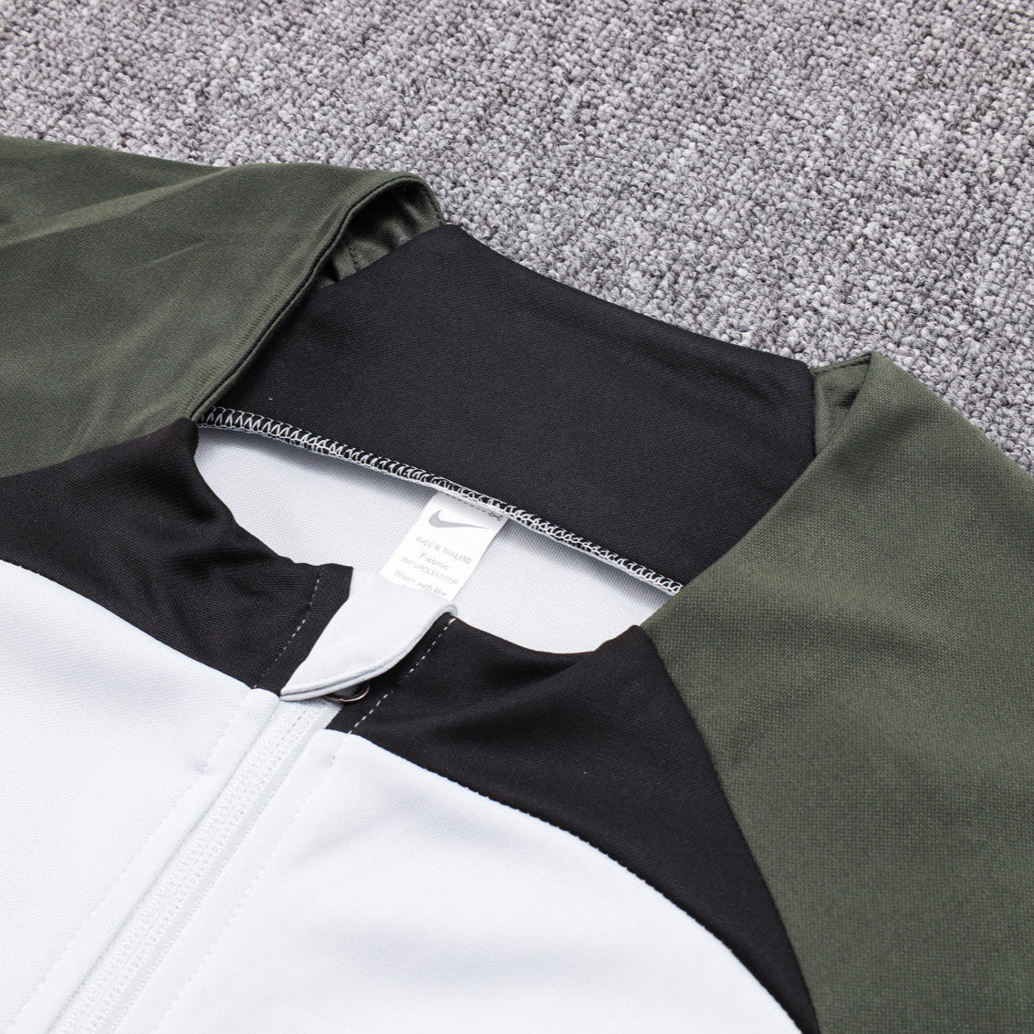 BARCELONA MILITARY GREEN AND WHITE TRACKSUIT - Image 4