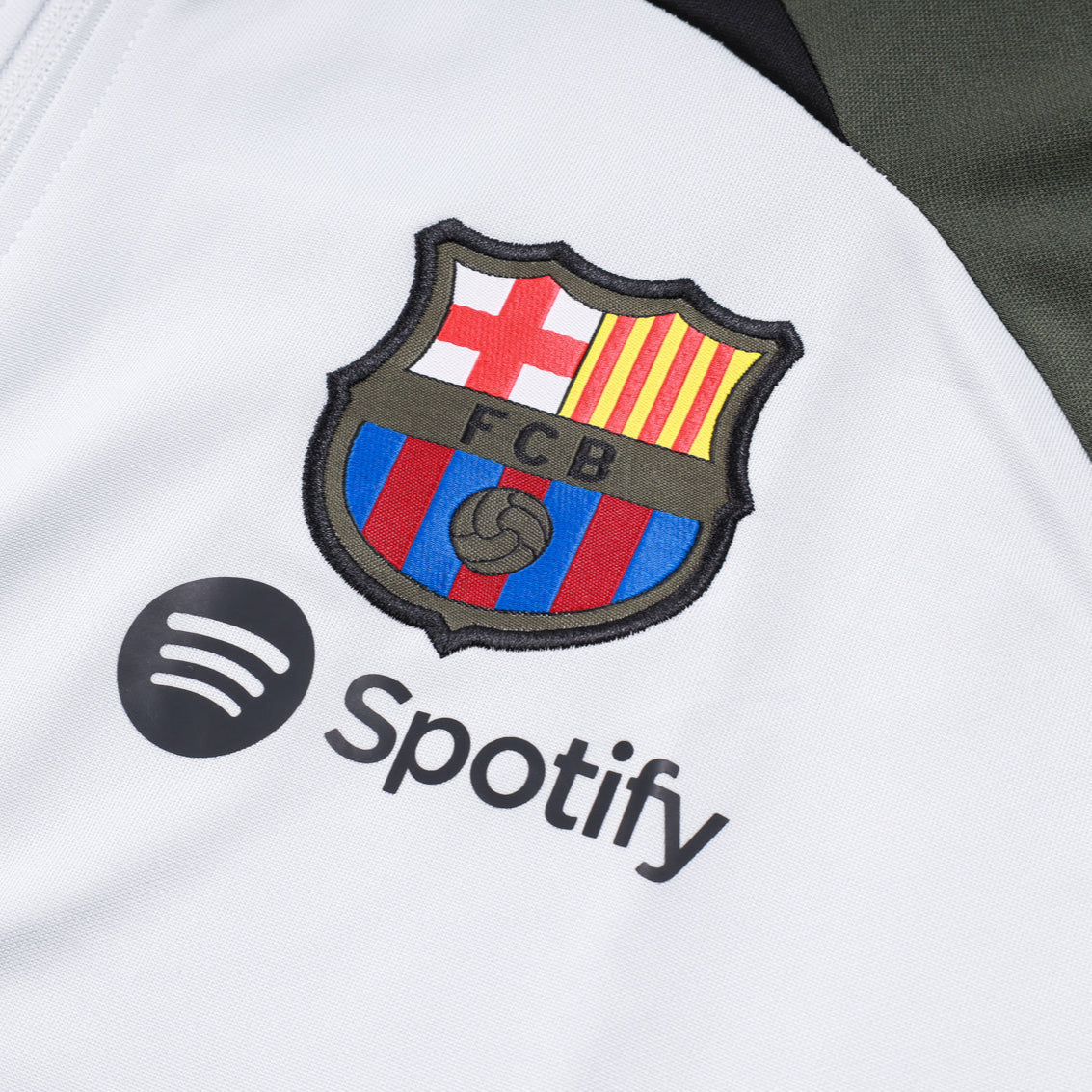 BARCELONA MILITARY GREEN AND WHITE TRACKSUIT - Image 3